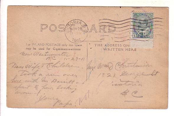 Real Photo, Baptist Church, New Westminster, British Columbia, Used 1911