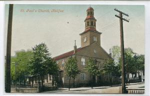 St Paul's Church Halifax Nova Scotia Canada 1907c postcard