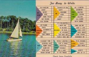 Sailing Busy Persons Correspondence Card With Sailboat