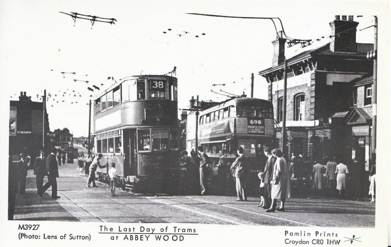 London Postcard - The Last Day of Trams at Abbey Wood, Greenwich & Bexley U696