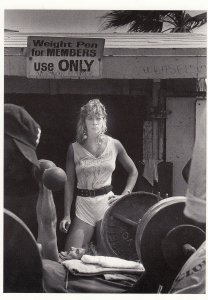 Weight Training Camp Strong Woman Muscle Building Postcard