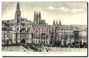 Postcard Burgos Old Bridge and Porte Saint Mary Defile d & # 39artillerie Army