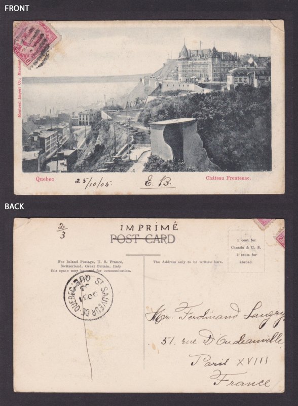 Postcard, CANADA, Quebec, Chateau Frontenac