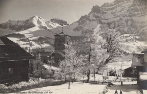 Adelboden Bunderspitz Children Playing Christmas 1929 Switzerland Postcard