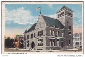 Exterior, Post Office, Jackson, Michigan, PU-1924