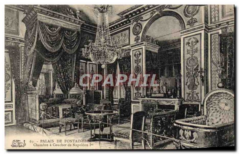 Old Postcard Palais De Fontainebleau Bedroom of Napoleon 1st