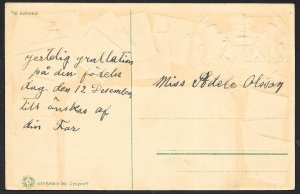 SWEDEN Stamps on Postcard Embossed Shield Used c1910s