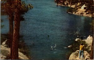 Big Bear lake San Bernardino CA California VTG Postcard Union Oil 76 UNP Unused 