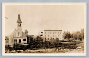 FAIRBANKS AK CATHOLIC CHURCH & HOSPITAL VINTAGE REAL PHOTO POSTCARD RPPC