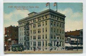 Mulvane Bank of Topeka Building Topeka Kansas 1920 postcard