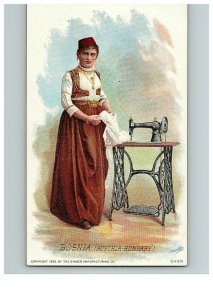 1892 Singer Manufacturing Co Trade Bosnia Austria Hungary Sewing Card  Victorian 