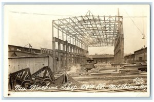 c1910's Machine Shop O&W Railroad Still Middletown NY RPPC Photo Postcard