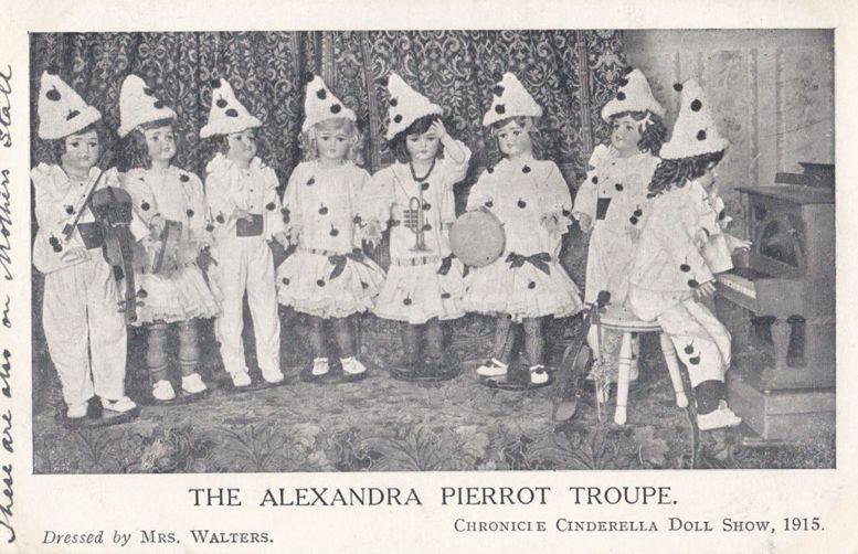 Manchester Alexandra Clown Pierot Troupe Cinderella 1915 War Antique Postcard