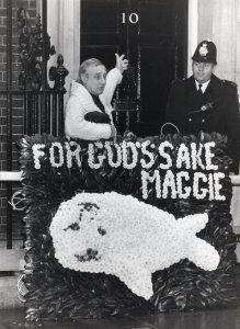 Spike Milligan Culling Seal Hunting Protest Downing Street Press Photo