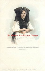 Native Ethnic Culture Costume, Hanauerin, Woman with Black Hat