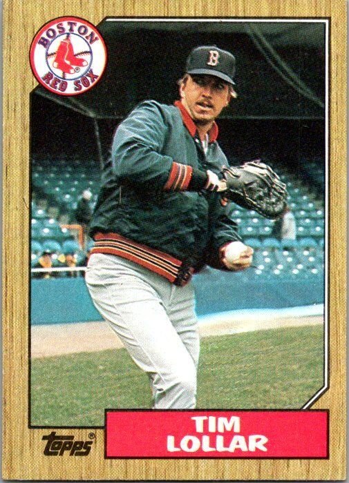 1987 Topps Baseball Card Tim Lollar Boston Red Sox sk3212