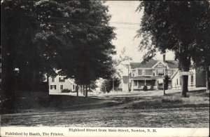 NEWTON NH Highland Street c1910 Postcard