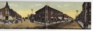 Oelwein Iowa Street Scene Business District  Tri-Fold Postcard AA69898