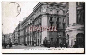 Paris Old Postcard Rue du Louvre and Hotel Post
