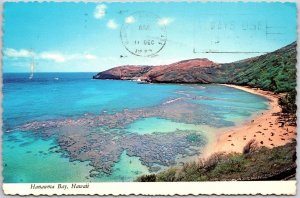 1972 Hanauma Bay Hawaii Volcanic Crater Remains Pacific Ocean Posted Postcard