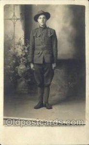 WWI Real Photo Military Soldier in Uniform Unused light wear