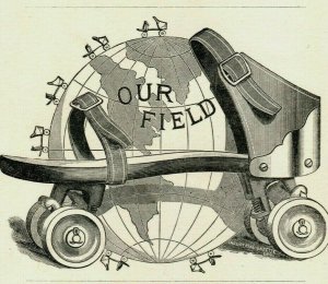 1880's Engraved Globe Skates Mitchell & Vanneman Richmond, IN A 7M