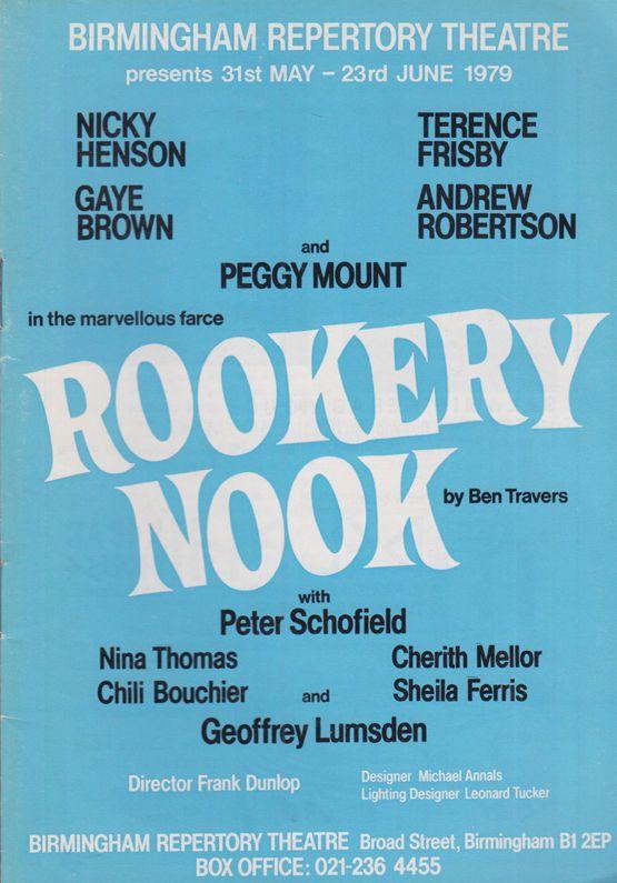Rookery Nook Nicky Henson Eastenders Peggy Mount Birmingham Theatre Programme