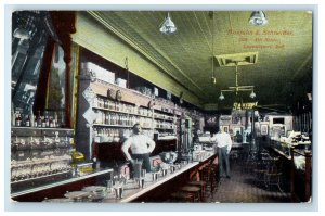 c1910 Interior Busjahn & Schneider 308-4th Street Logansport IN Postcard