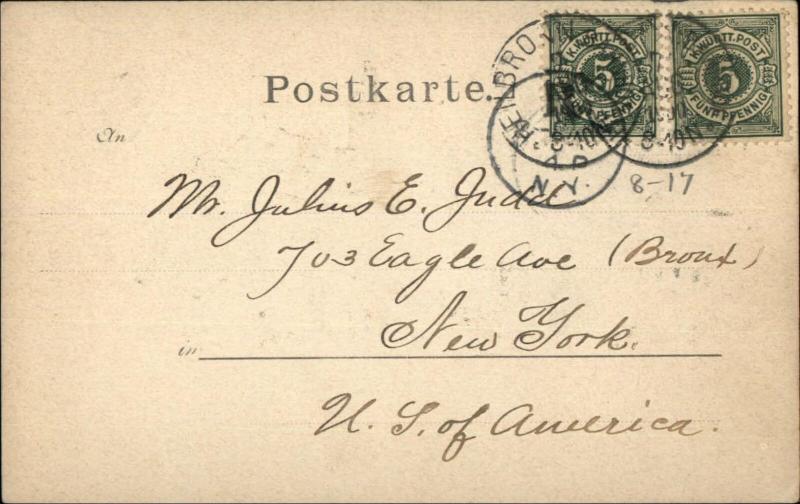 Gruss Aus Neckarelz Germany Used 1900 Postcard