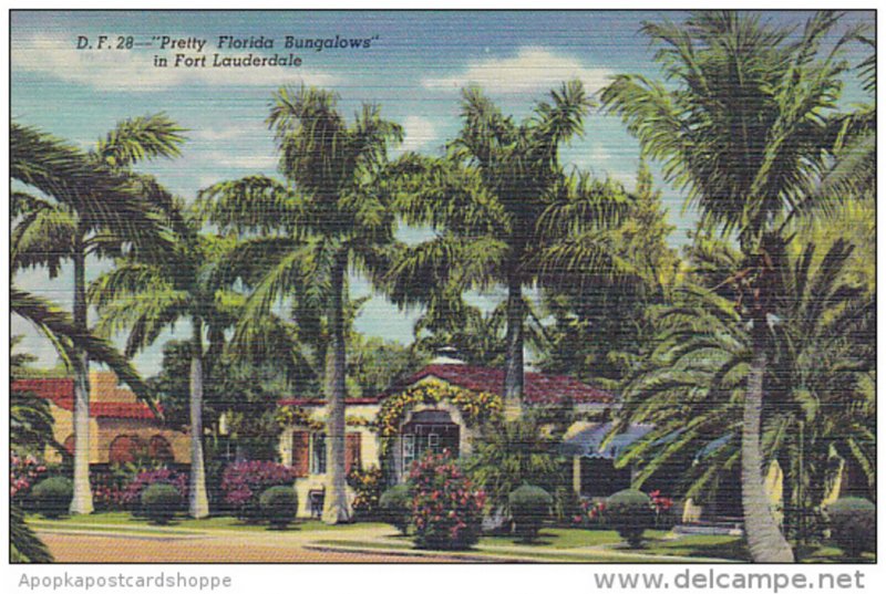 Pretty Florida Bungalows In Fort Lauderdale Florida Curteich