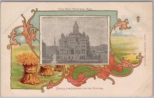 City Hall Winnipeg MB Granary of The Empire Patriotic Young Bros Postcard H82