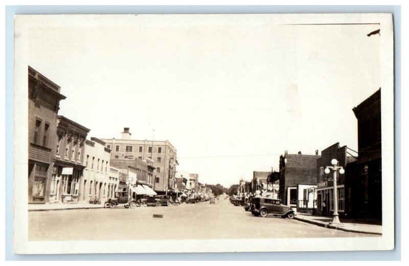 c1910s Main Street View Pacific Hotel Cafe Cars RPPC Unposted Photo Postcard 