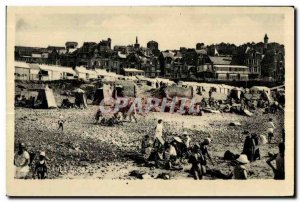 Old Postcard Ault Children's beach