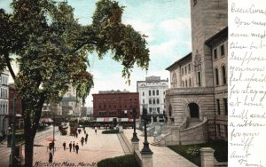 Worcester Massachusetts, 1905 Main Street Buildings Landmarks Vintage Postcard