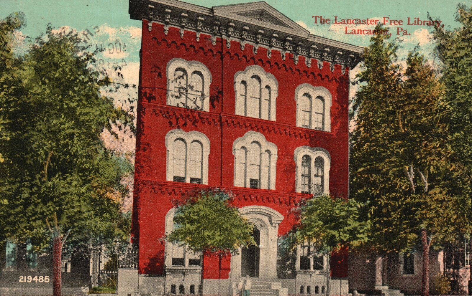 Vintage Postcard 1919 The Lancaster Free Public Library Lancaster