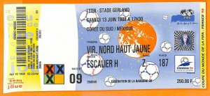 C2280 - Old FOOTBALL MATCH TICKET - 1998 SOUTH KOREA VS MEXIQUE-