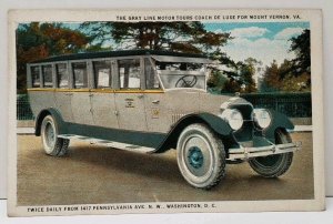 The Gray Line Motor Tours Coach De Luxe for Mount Vernon from D.C. Postcard C15