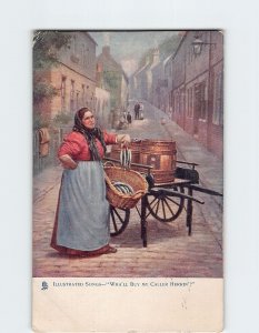 Postcard Illustrated Songs Whall Buy My Caller Herrin?