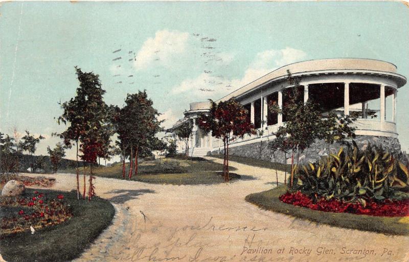 Scranton Pennsylvania~Pavilion @ Rocky Glen~Young Trees in Front~1908 IPCC Pc