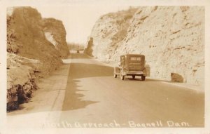 RPPC BAGNELL DAM, MO White House Hotel Sign On Old Car c1940s Vintage Postcard