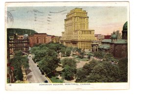 Dominion Square, Montreal, Folkard Lettercard, Used 1948