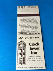 Vintage Matchbook Cover Clock Tower Inn Rockford, Illinois MB170