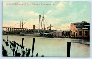 Wilmington DE Delaware Shipyard Steamship Ship Postcard