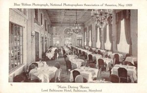Baltimore Maryland Lord Baltimore Hotel Main Dining Room Postcard JE359904