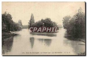 Paris Old Postcard Bois de Boulogne The large lake Belvedere