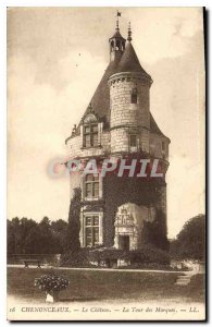 Old Postcard Chenonceaux Chateau tower Trademark