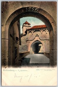 Vtg Rothenburg ob der Tauber Germany Spitaltor Spital Gate View 1900s Postcard