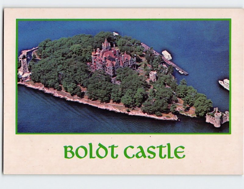 Postcard Aerial view, Boldt Castle, Thousand Islands, Alexandria Bay, New York