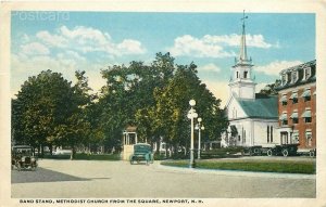 NH, Newport, New Hampshire, Methodist Church, Band Stand, C.T. American Art