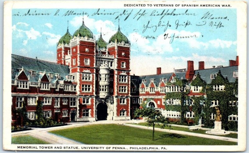 Memorial Tower And Statue, University Of Penna. - Philadelphia, Pennsylvania
